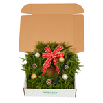 Ensemble Cadeau Couronne de Noël – Décorée, avec Crochet