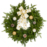 Couronne de Noël Fraîche – 12 po (17 po de Large), Naturelle