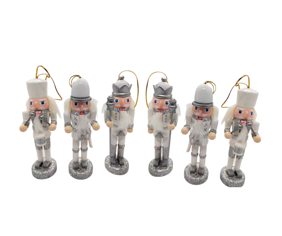 Soldats Casse-Noisette à Suspendre – Ensemble de 6, 15 cm