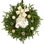 Couronne de Noël Fraîche – 12 po (17 po de Large), Naturelle